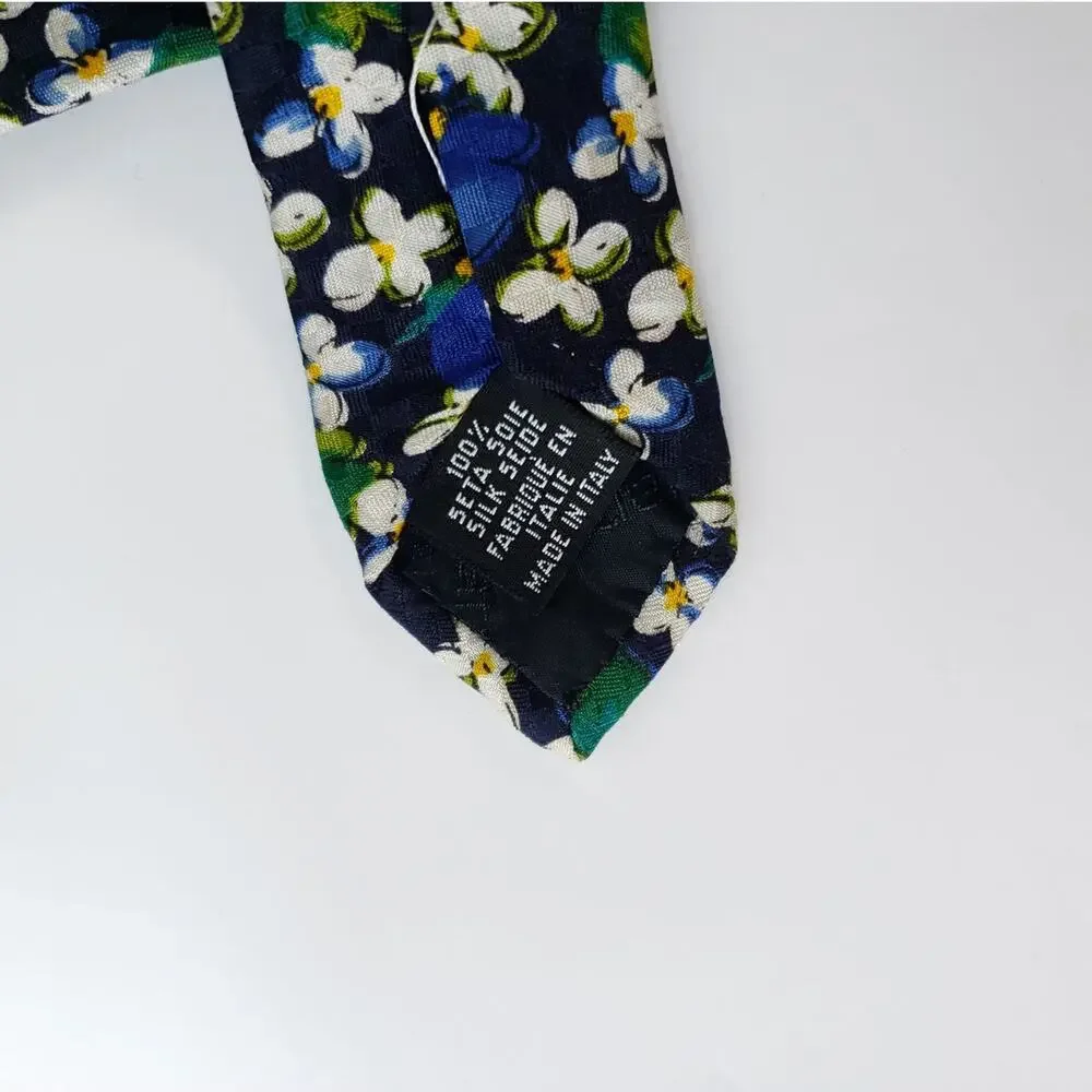 Ungaro Paris Silk Men Necktie Floral Made in Italy Colorful Luxry